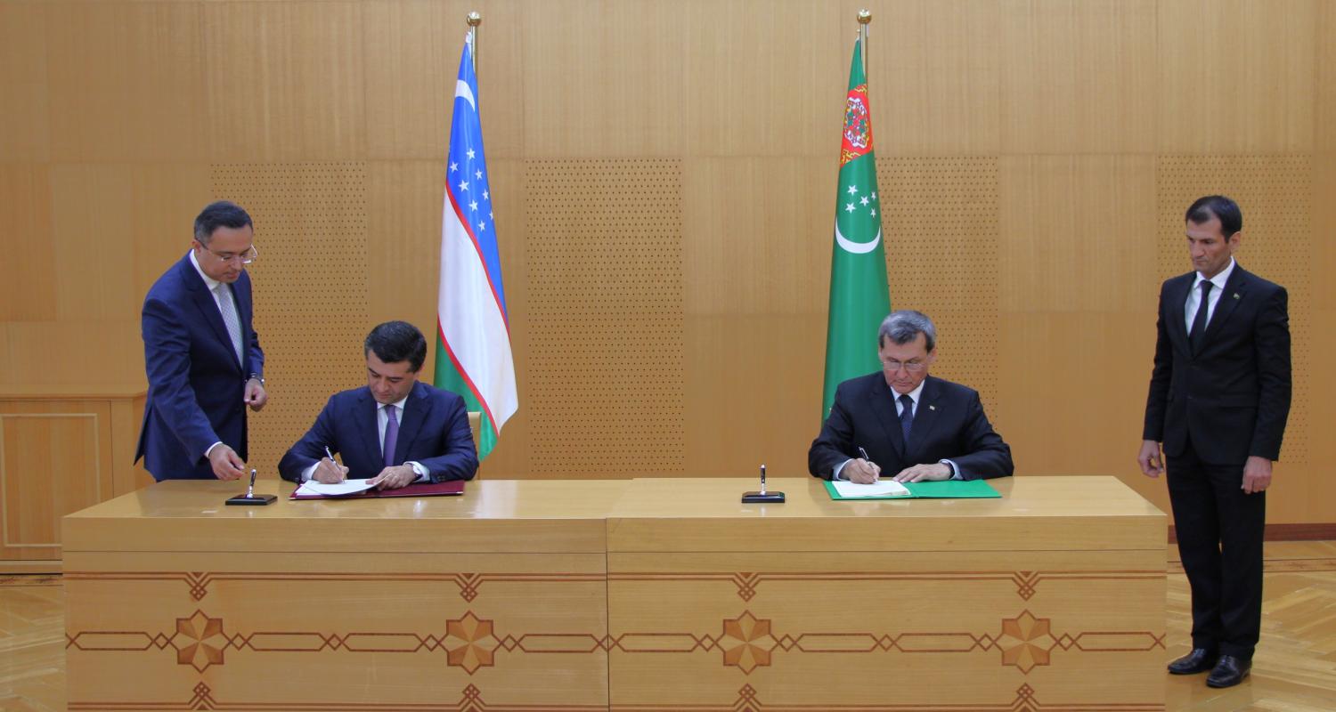 A meeting with the delegation headed by the Minister of Foreign Affairs of the Republic of Uzbekistan was held at the Ministry of Foreign Affairs of Turkmenistan
